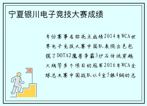 宁夏银川电子竞技大赛成绩